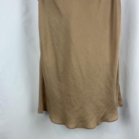 Helmut Lang Beige Sleeveless Cowl Neck Lightweight Tan Beige Mini Dress Size M - Picture 5 of 10